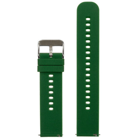 U27 rubber watch strap - dark green/silver - 18mm