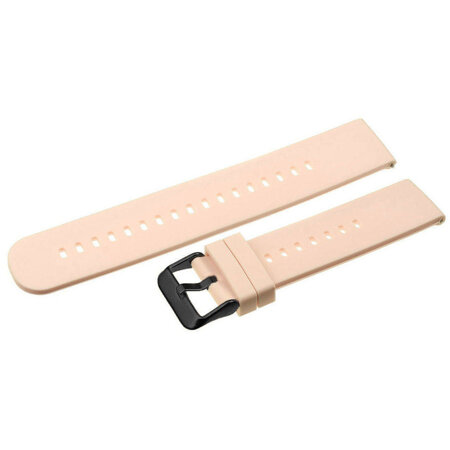 U27 rubber watch strap - light pink/black - 22mm