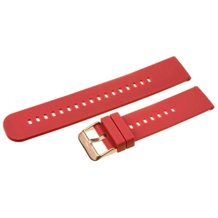 U27 rubber watch strap - red/rosegold - 18mm