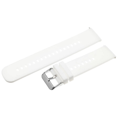 U27 rubber watch strap - white/silver - 22mm