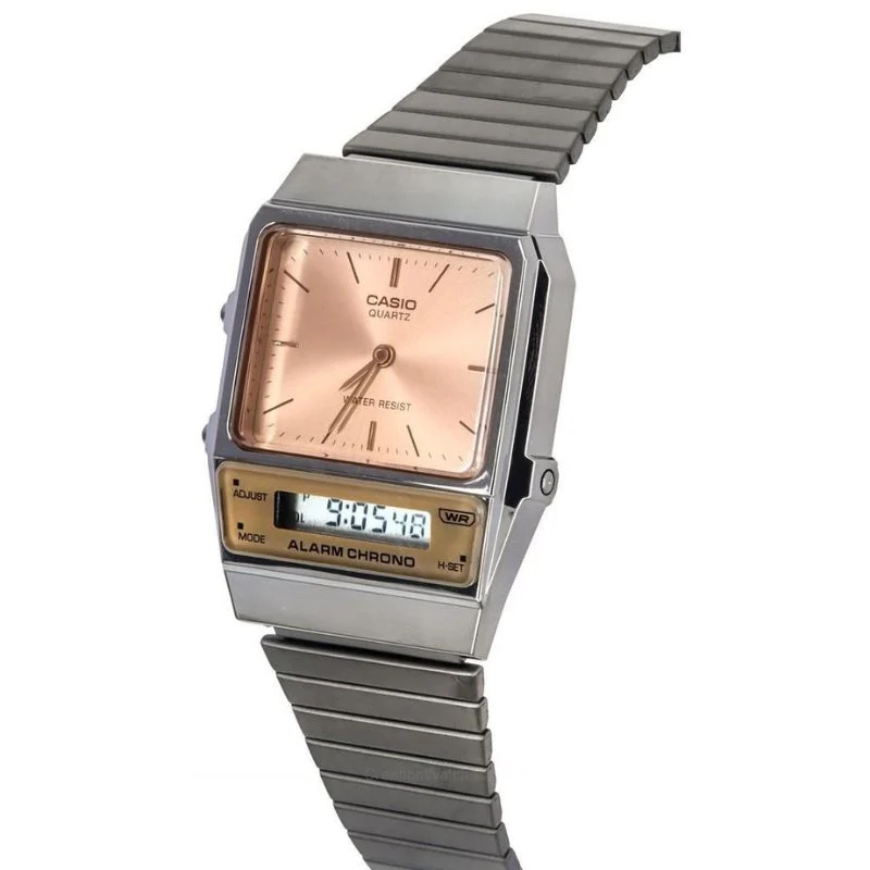 UNISEX CASIO Vintage Dual Time AQ-800ECGG-4ADF + BOX