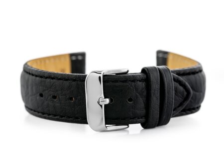 W05XL black leather watch strap - 22mm