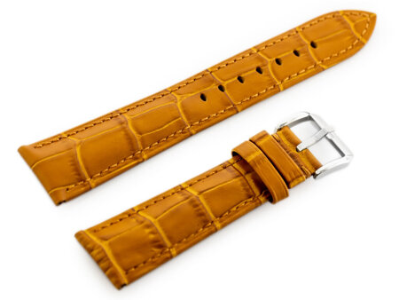 W06 leather watch strap - light brown - 18mm