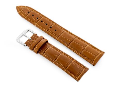 W102L brown leather watch strap - 18mm