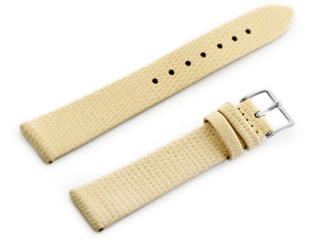 W107 leather watch strap - beige/sr. 20mm