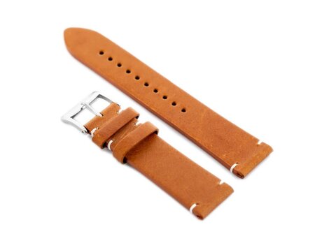 W118 leather watch strap - camel - 24mm