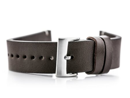 W118 leather watch strap - dark brown - 22mm