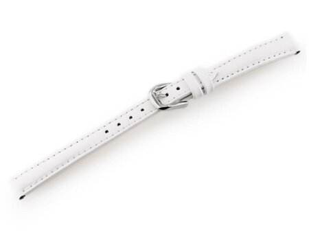 W30 leather watch strap - in box - white - 12mm