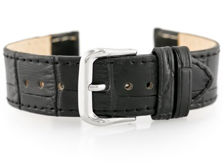 W41 leather watch strap - black - 18mm