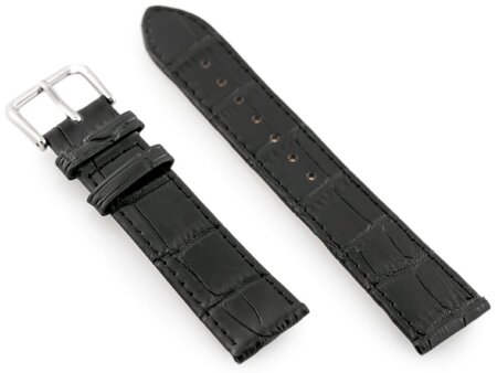 W41 leather watch strap - black - 18mm