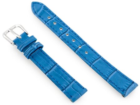 W41 leather watch strap - blue - 12mm