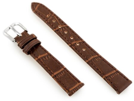 W41 leather watch strap - dark brown - 12mm