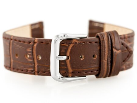 W41 leather watch strap - dark brown - 22mm