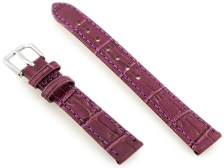 W41 leather watch strap - purple - 16mm