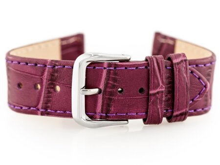 W41 leather watch strap - purple - 20mm