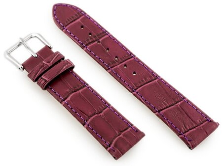 W41 leather watch strap - purple - 20mm