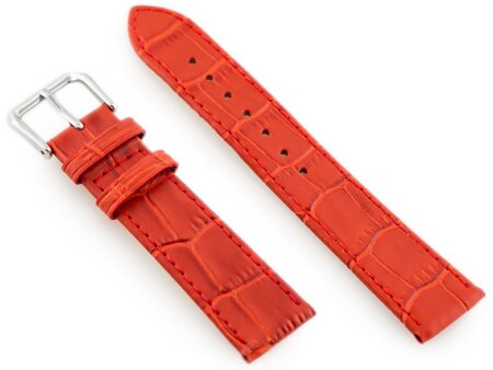 W41 leather watch strap - red - 22mm