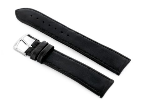 W44L black leather watch strap - 18mm