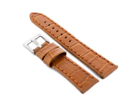 W49 leather watch strap - camel - 22mm