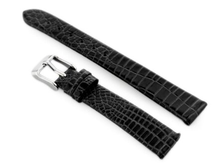 W57 leather watch strap - black - 12mm