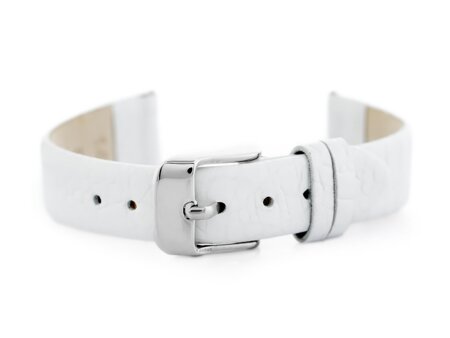 W57 leather watch strap - white - 12mm