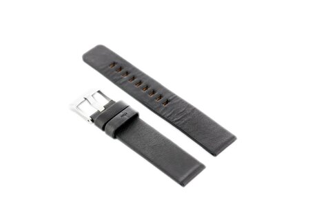 W58 leather watch strap - black - 20mm