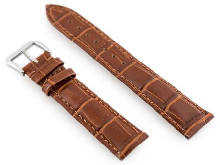 W64 leather watch strap - brown - 22mm