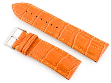 W64 leather watch strap - orange 26mm