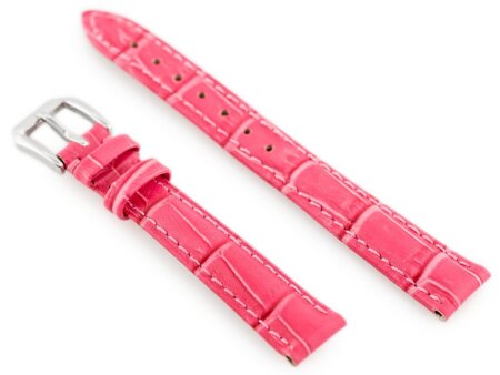 W64 leather watch strap - pink - 12mm