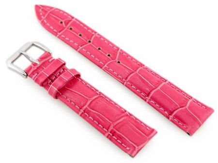 W64 leather watch strap - pink - 22mm