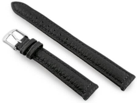 W71 leather watch strap - black - 14mm