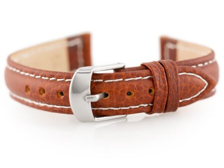 W71 leather watch strap - brown - 12mm