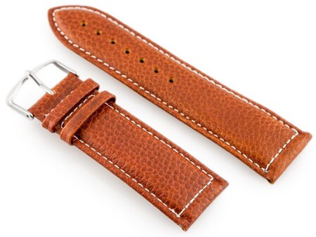 W71 leather watch strap - brown - 24mm