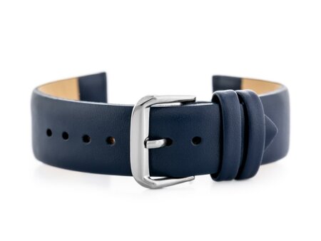 W76 leather watch strap - navy blue - 18mm