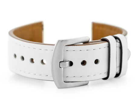 W81 leather watch strap - white - 22mm