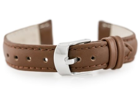 W83 leather watch strap - dark brown - 12mm