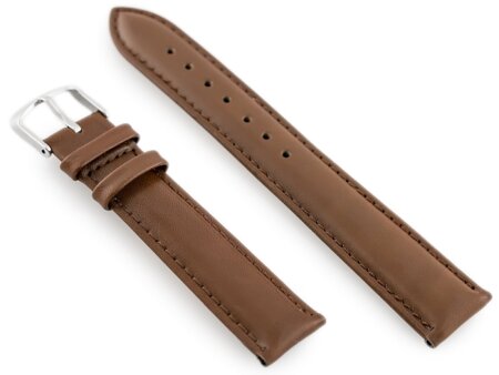 W83 leather watch strap - dark brown - 18mm