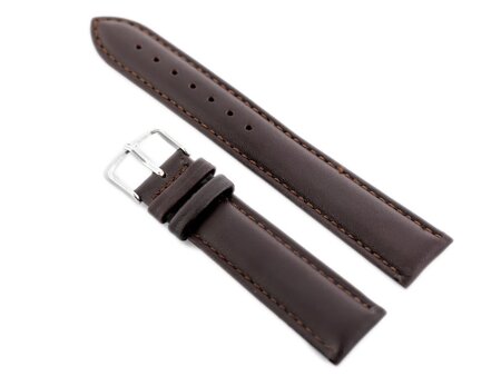 W83L leather watch strap - dark brown - 12mm