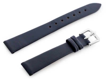 W86 leather watch strap - navy blue - 14mm