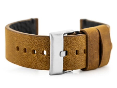 W93 leather watch strap - brown/black - 20mm