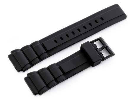 Watch rubber strap - model 5 black - 18mm