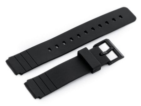 Watch rubber strap - model 8 black - 16mm