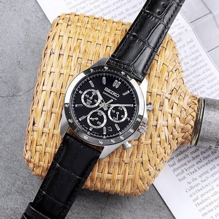 ZEGAREK MĘSKI SEIKO CHRONOGRAPH BLACK SPIRIT SBTR021 + BOX