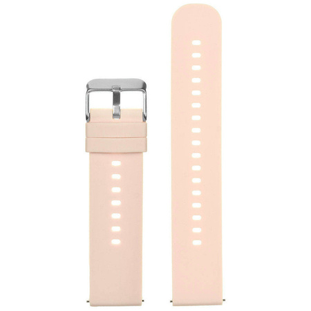 U27 rubber watch strap - light pink/silver - 22mm