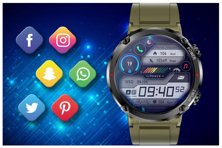 SMARTWATCH MĘSKI GRAVITY GT21-7 - BLUETOOTH CALL, DODATKOWY PASEK (sg025g)