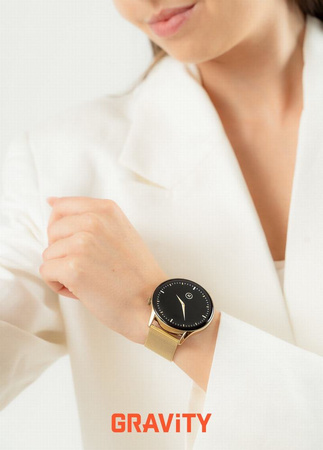 SMARTWATCH DAMSKI GRAVITY GT11-2 - AMOLED, DODATKOWY PASEK (sg044b)