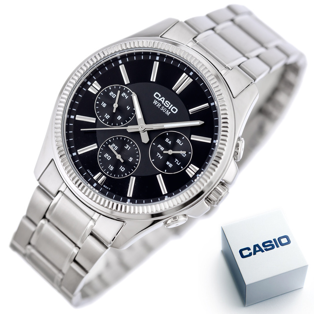 CASIO MEN'S WATCH MTP-1375D-1AVDF (zd112b) + BOX