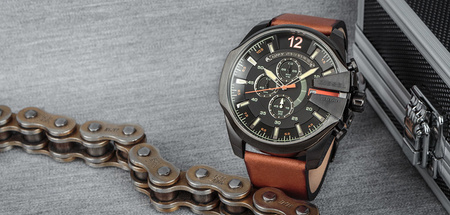 DIESEL MEN'S WATCH DZ4343 - MEGA CHIEF + BOX