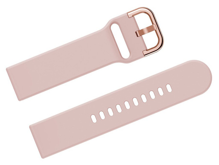 Pasek gumowy do smartwatch U01 - różowy/rosegold - 20mm