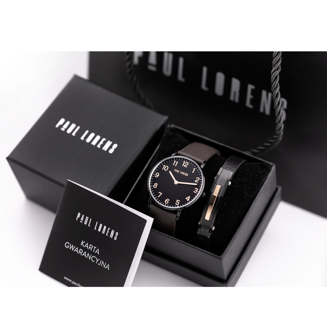 PAUL LORENS MEN'S PRESENT SET - Watch + Bracelet (zg370g)
